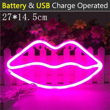 Load image into Gallery viewer, Neon Light Pink Red Lips